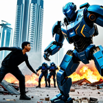 **Prompt:** A team of powerful Nikke characters, fully clothed in futuristic tactical gear, battling a giant robotic enemy in a destroyed Kuala Lumpur cityscape, appropriate attire, safe for work, perfect anatomy, correct proportions, professional, high quality.