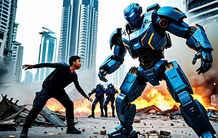 **Prompt:** A team of powerful Nikke characters, fully clothed in futuristic tactical gear, battling a giant robotic enemy in a destroyed Kuala Lumpur cityscape, appropriate attire, safe for work, perfect anatomy, correct proportions, professional, high quality.