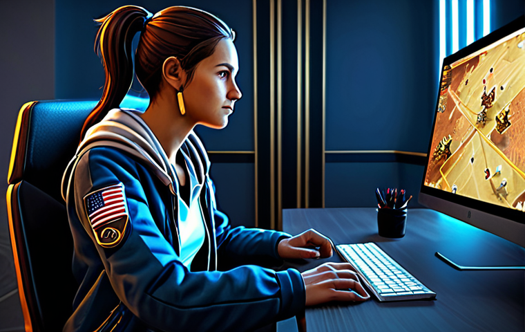 승리의여신 니케 플레이 타임 최적화 - **Prompt:** A determined gamer in a brightly lit room, fully clothed, wearing comfortable gaming att...