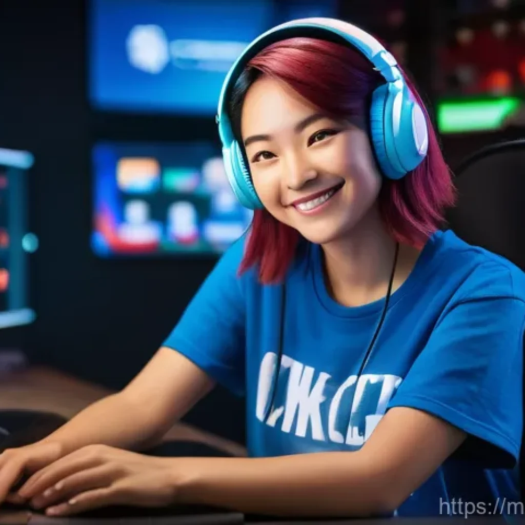 승리의여신 니케 크리에이터 아이템 지원 - **Prompt:** A female content creator, late 20s, with a warm and engaging smile, sitting at a modern ...