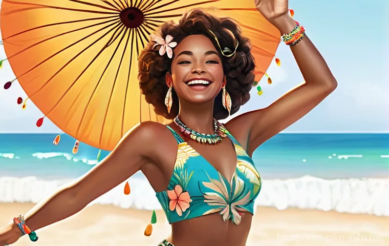 승리의여신 니케 유료 스킨 컬렉션 - **Prompt: Summer Festival Joy**
    A full-body, highly detailed illustration of a vibrant female ch...