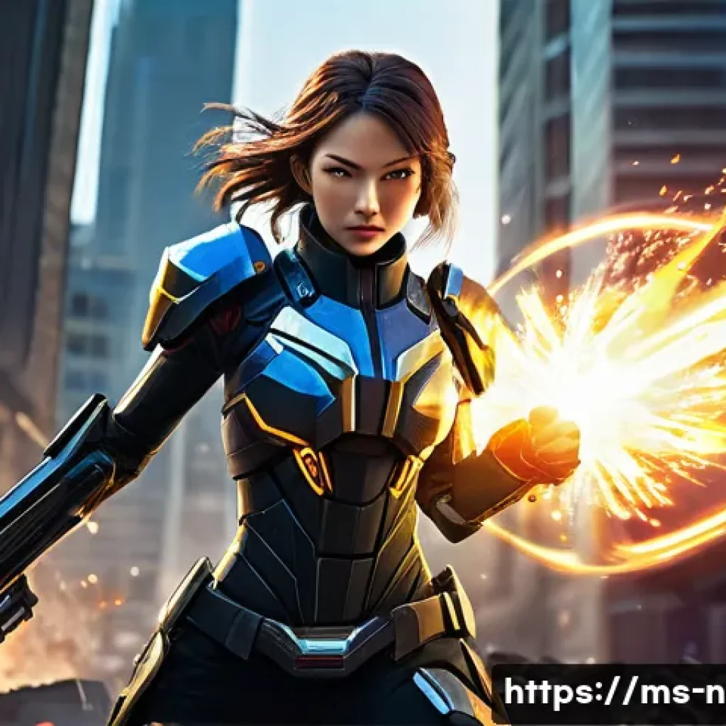 승리의여신 니케 특수 기능 활용법 - **Dynamic Attacker Nikke Activating Burst Skill**
    "A powerful female Attacker Nikke, in a dynami...