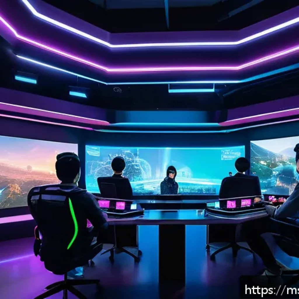 승리의여신 니케 글로벌 팬 커뮤니티 - A vibrant Malaysian online gaming community gathering in a sleek, modern virtual space resembling a ...
