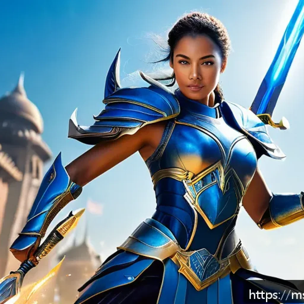승리의여신 니케 업데이트 내용 정리 - A dynamic battle scene featuring the Victory Goddess Nike hero in sleek, fantasy armor with glowing ...