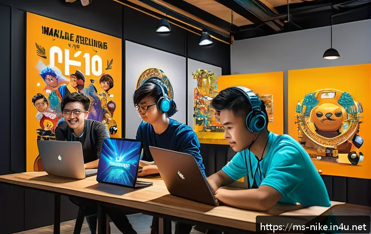 승리의여신 니케 팬덤 문화 연구 - A vibrant digital art community scene in Malaysia centered around the game NIKKE, featuring diverse ...