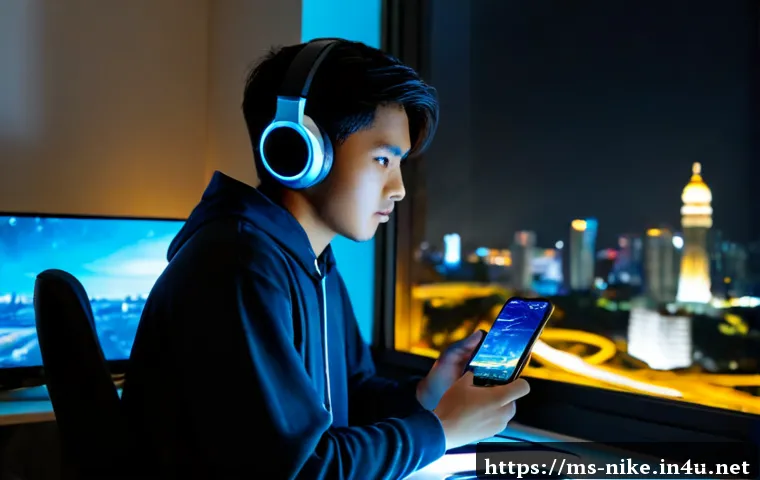 Home 30 승리의여신 니케 신규 모드 추가 - Photorealistic Malaysian young adult gamer at a clean desk in Kuala Lumpur apartment, holding a smar...